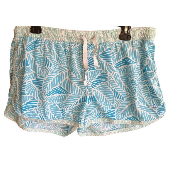 Southern Tide Pants - SOUTHERN TIDE roll waist blue tropical cotton beach gym shorts breathable sz XL